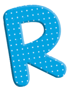 A Blue Dotted R